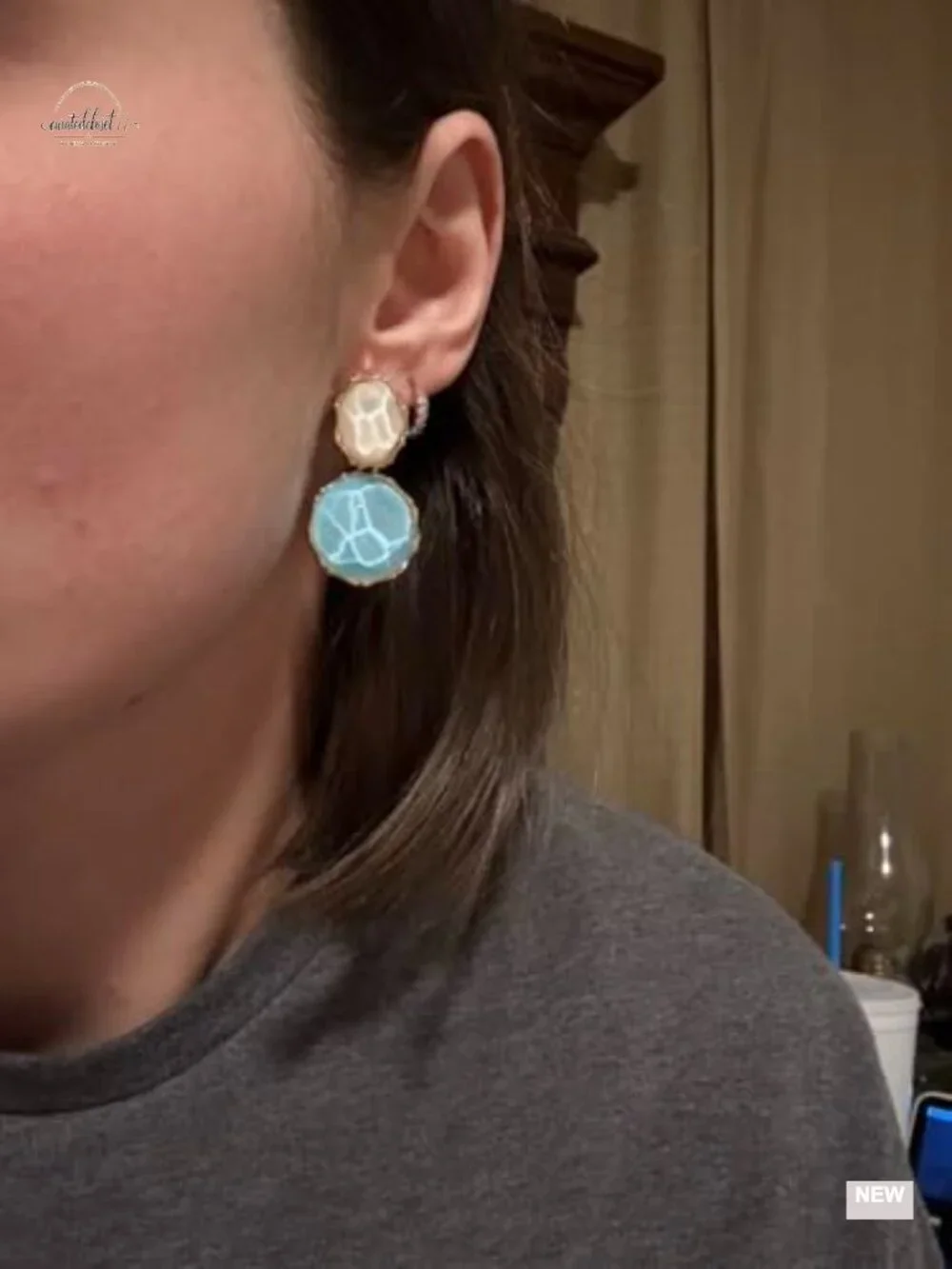 Boho Geometric Resin Dangle Earrings - Lightweight Summer Earrings - Water